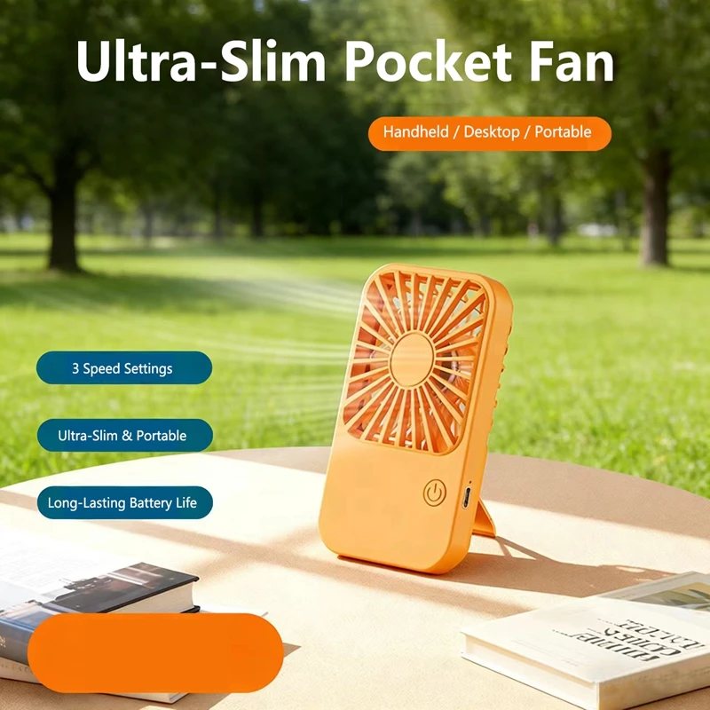 2026 Portable Handheld Mini Fan Rechargeable 5000mAh Battery Operated Pocket Desk Cooling Fan for Travel Outdoor Camping Office