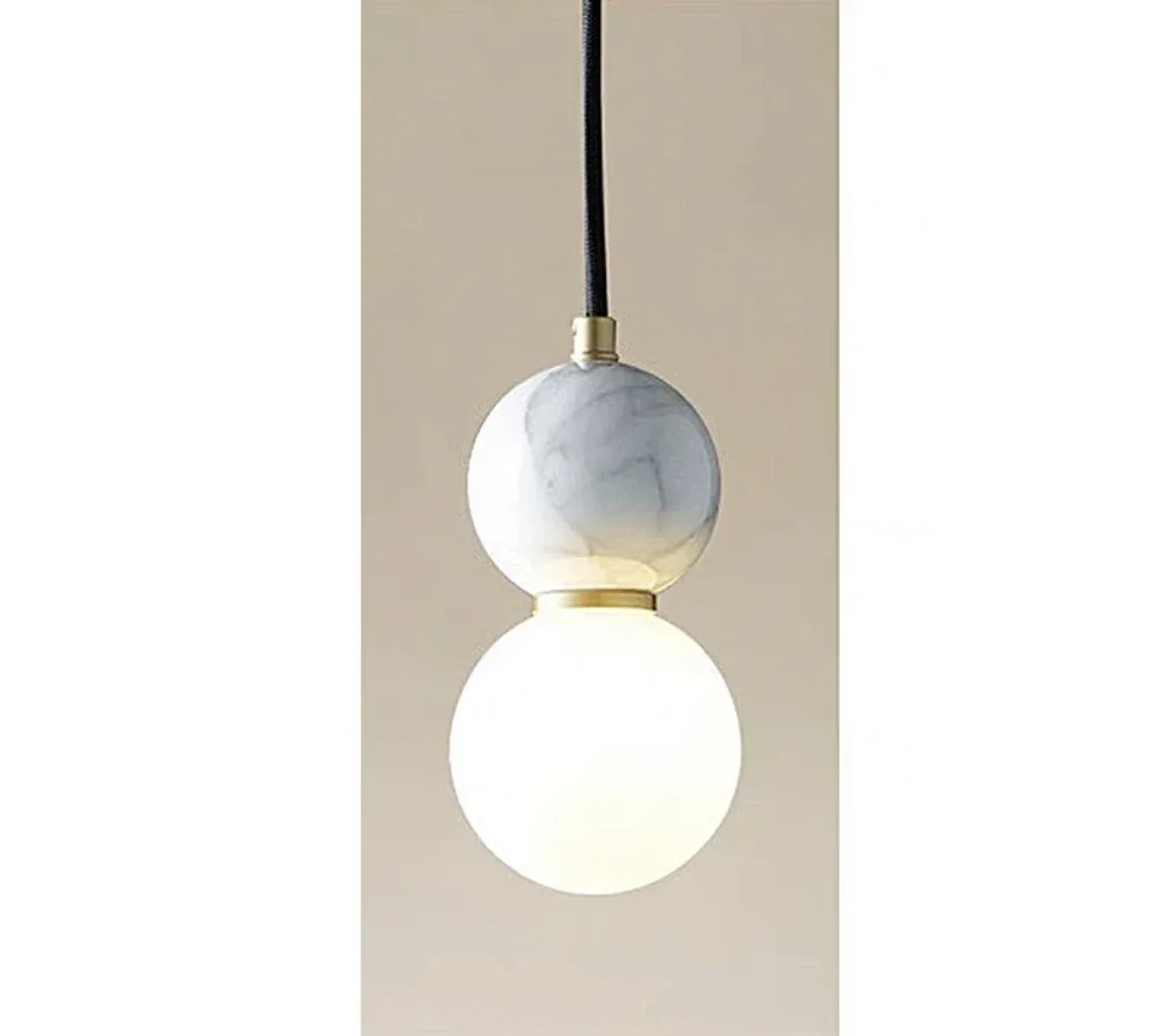 Bedhead Bedroom Single Head Small Pendant Light Natural Marble Modern Minimalist Long Line Luxury Restaurant Bar Counter Senior