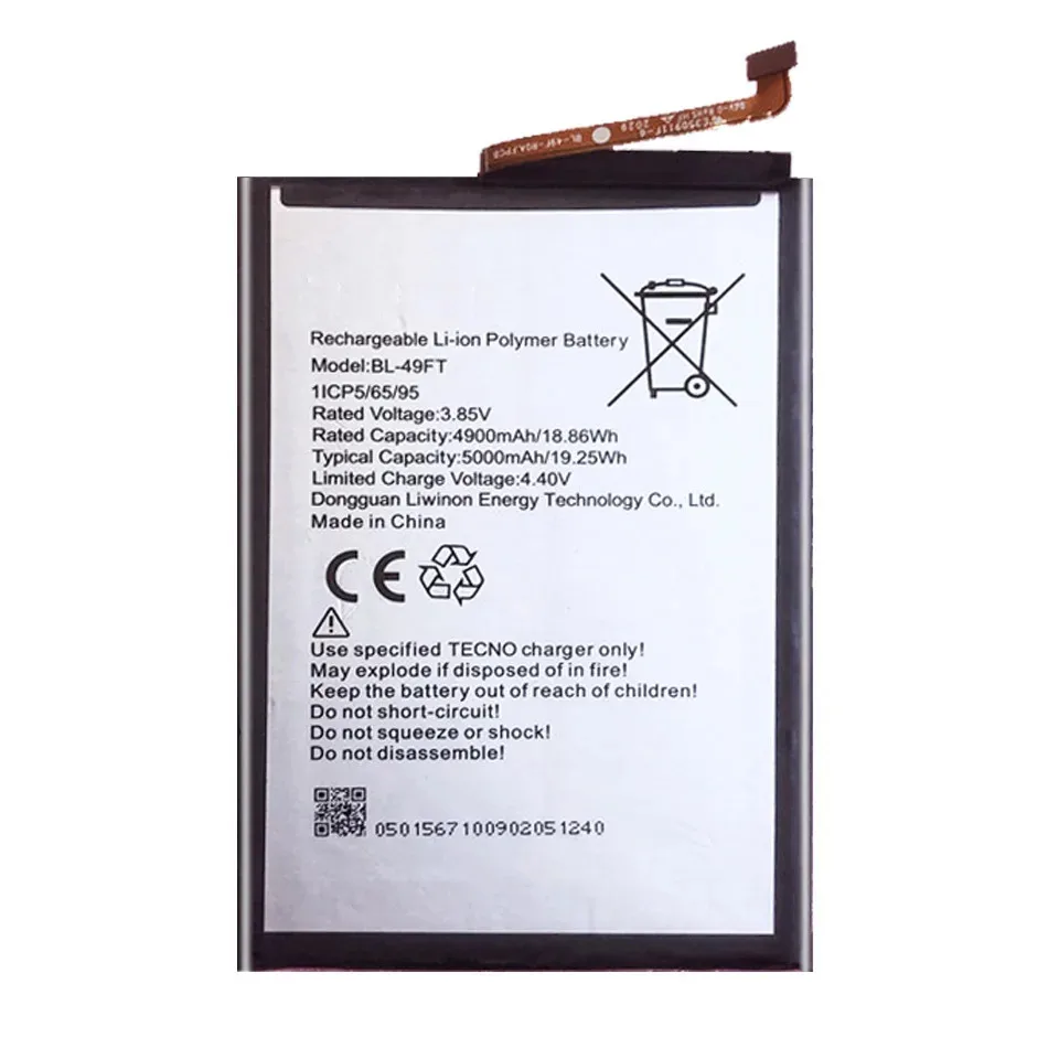 

Новый аккумулятор BL-49FT для мобильного телефона TECNO POP 4, 3.85V 5000mAh