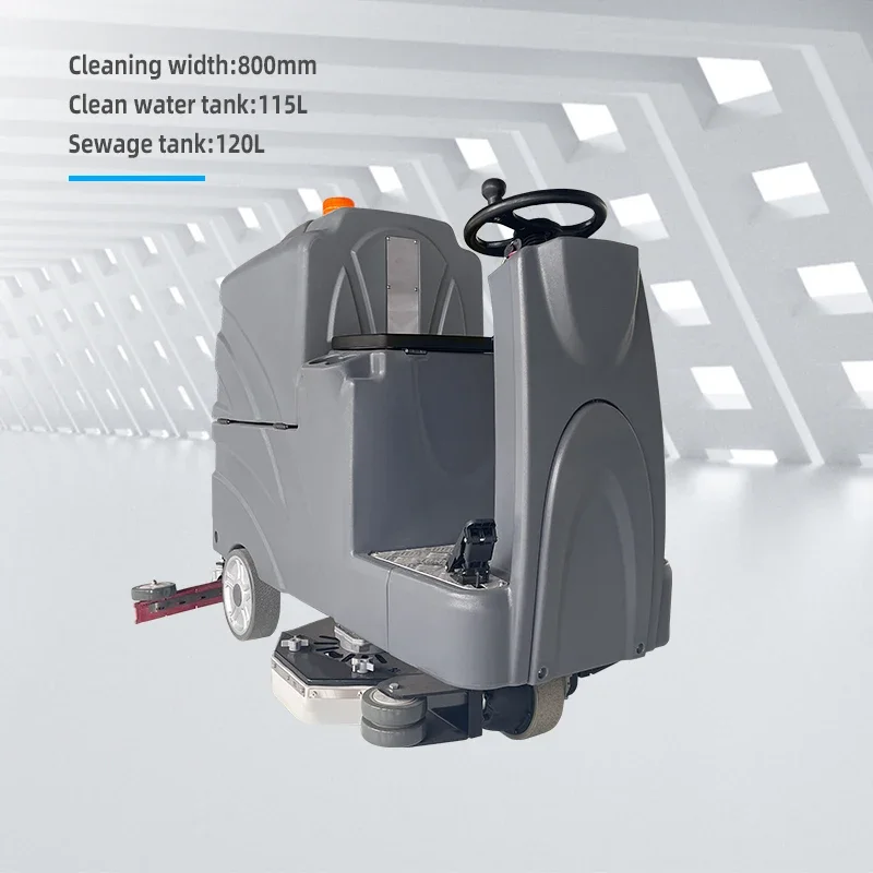 115L Water Tank High Efficiency Ride on Floor Cleaning Machine Scrubber Supermarket Floor Sweeper