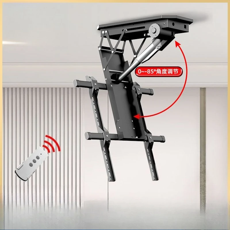32/43/55/65/70/75/86 inch TV hanger, electric remote control, folding and turning hidden telescopic lifting frame