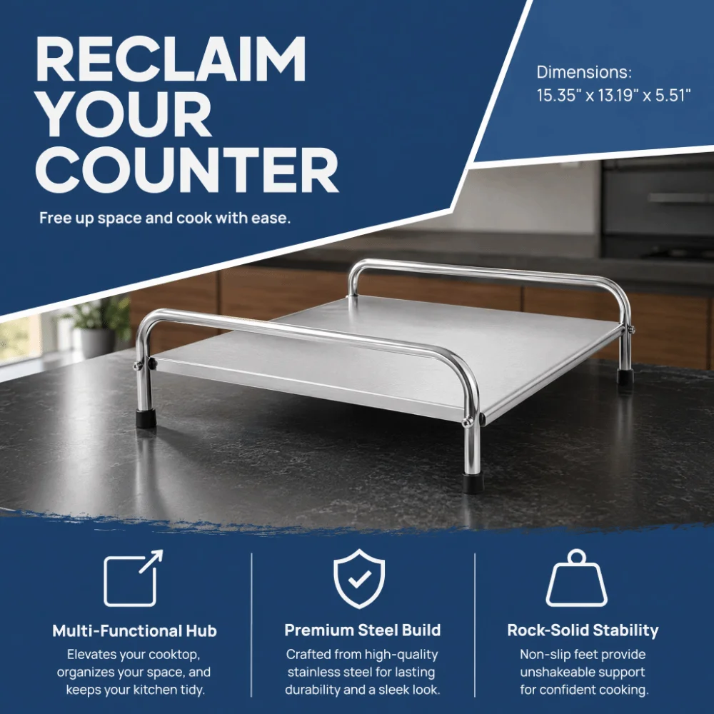 Stainless Steel Induction Cooker Bracket Silver Multipurpose Electric Stove Stand Easy to Move Durable Stove Top Organizer