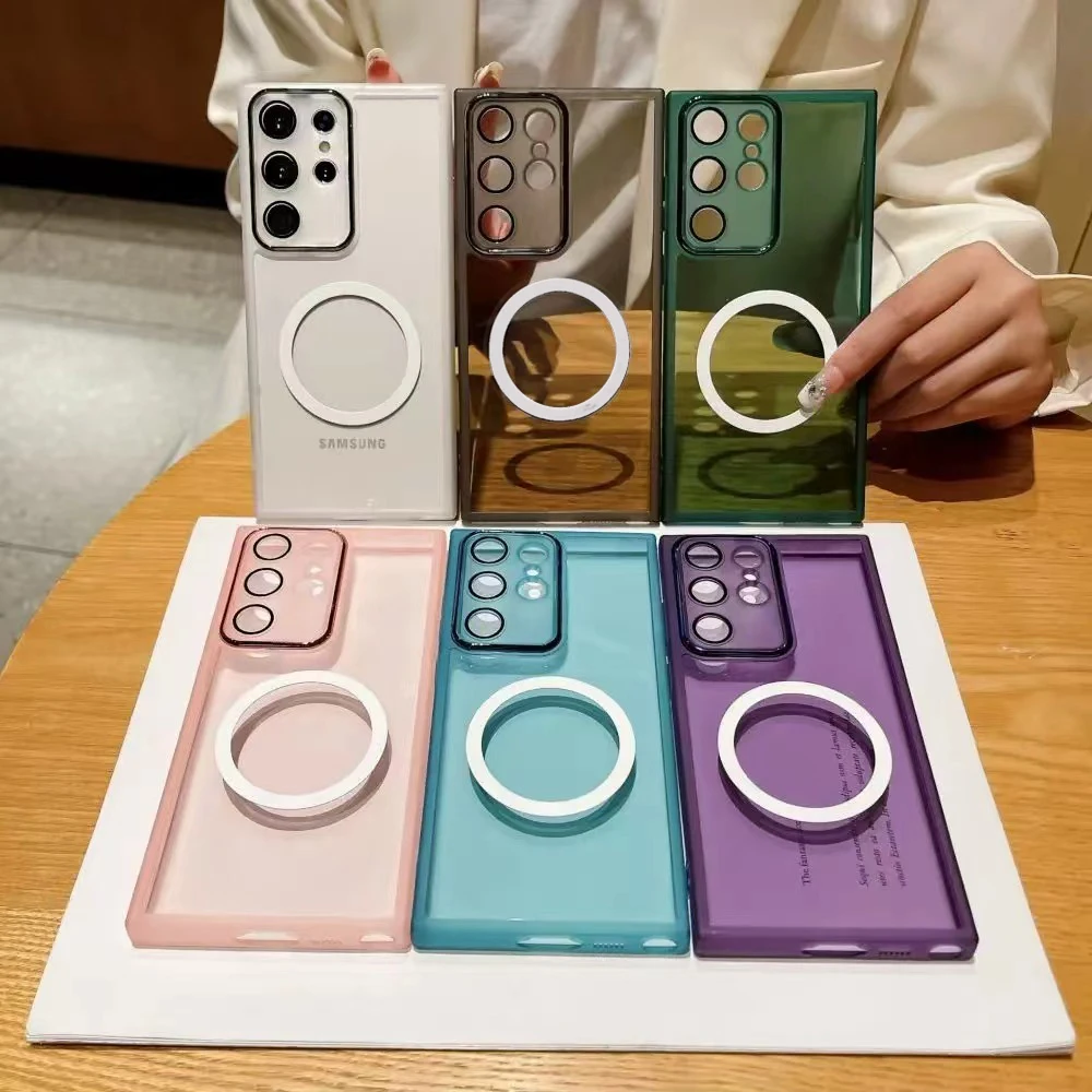 جراب هاتف لهاتف OPPO Reno 14F 14 Pro 12F 13F A17 A5 A9 A54S A53S غطاء شفاف فاخر من السيليكون المغناطيسي المقاوم للصدمات #1