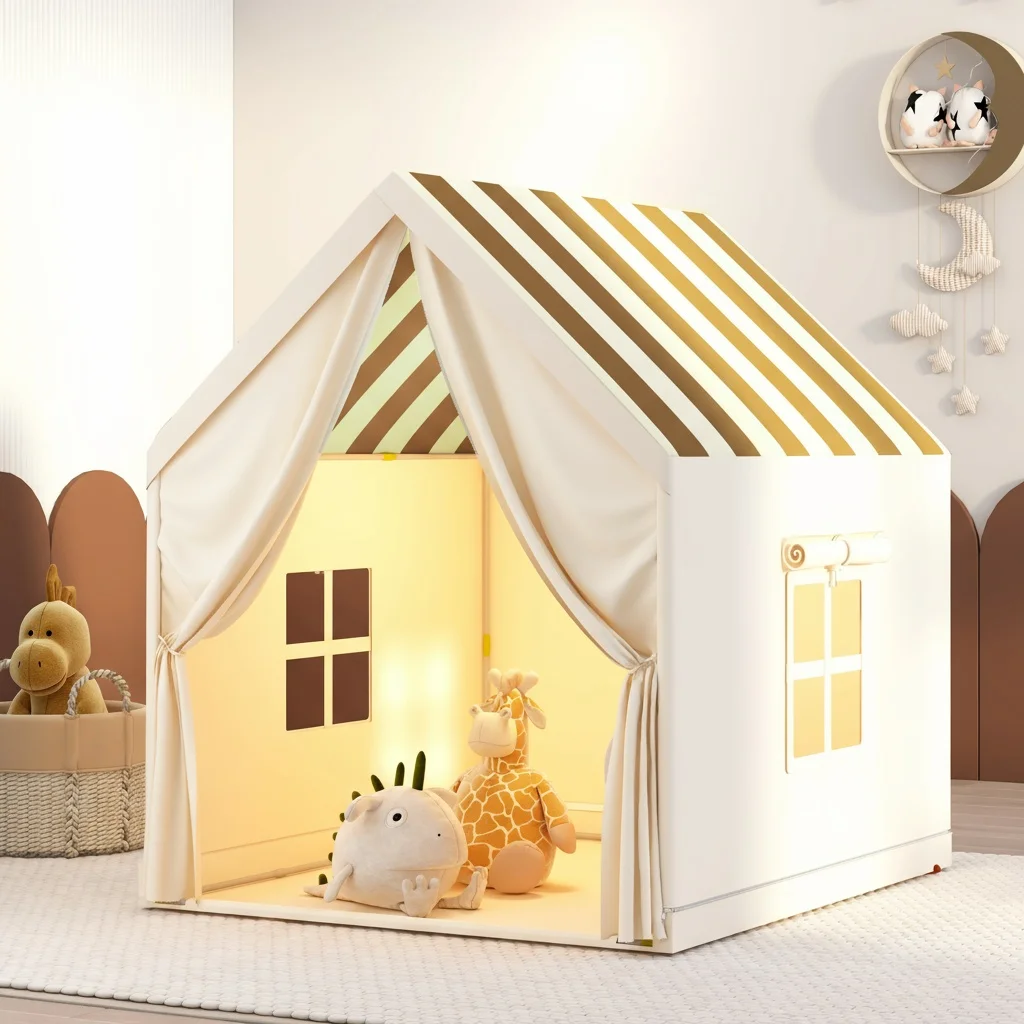 Large Kids Portable Tent Indoor & Outdoor Toddler Playhouse Children's Play Tent Toy for Active Imaginative Fun
