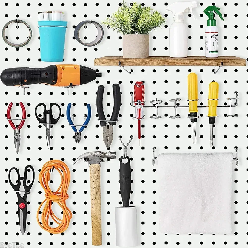 Imagem -03 - Pegboard Ganchos Sortimento Grupo Suportes de Metal Armazenamento de Parede Prateleiras Peg Ganchos Ferramentas de Oficina 50 Pcs