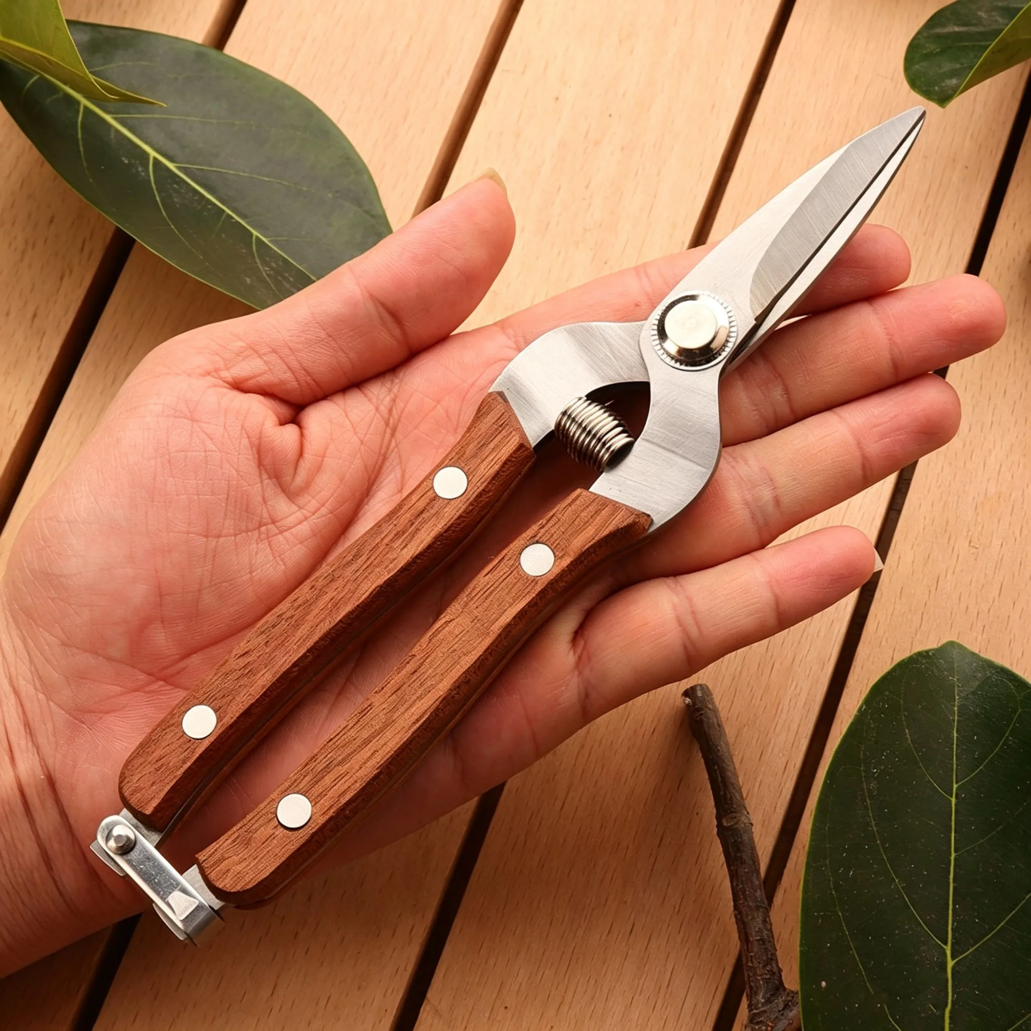 Home-use pruning tools for bonsai gardening-pruning shears with straight head design stainless steel blades, and nonslip handle