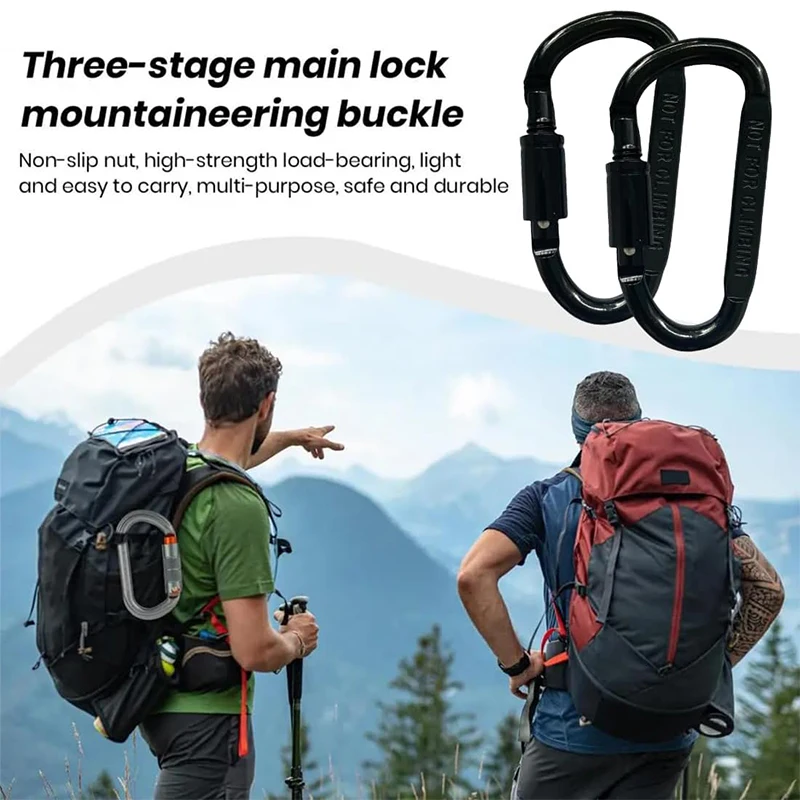 Mountaineering Caving Rock Climbing Carabiner D-ring Safety Carabiner Travel Outdoor Survival Aluminum Alloy Hook