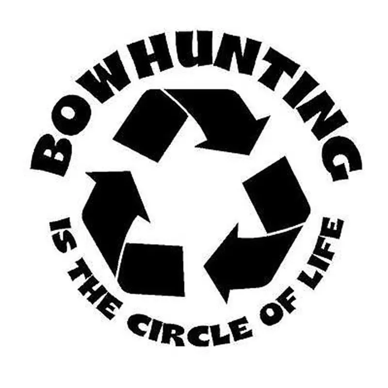 17x16.3cm rural hunting circular arrow design logo, car window bumper, motorcycle helmet decoration, vinyl car sticker