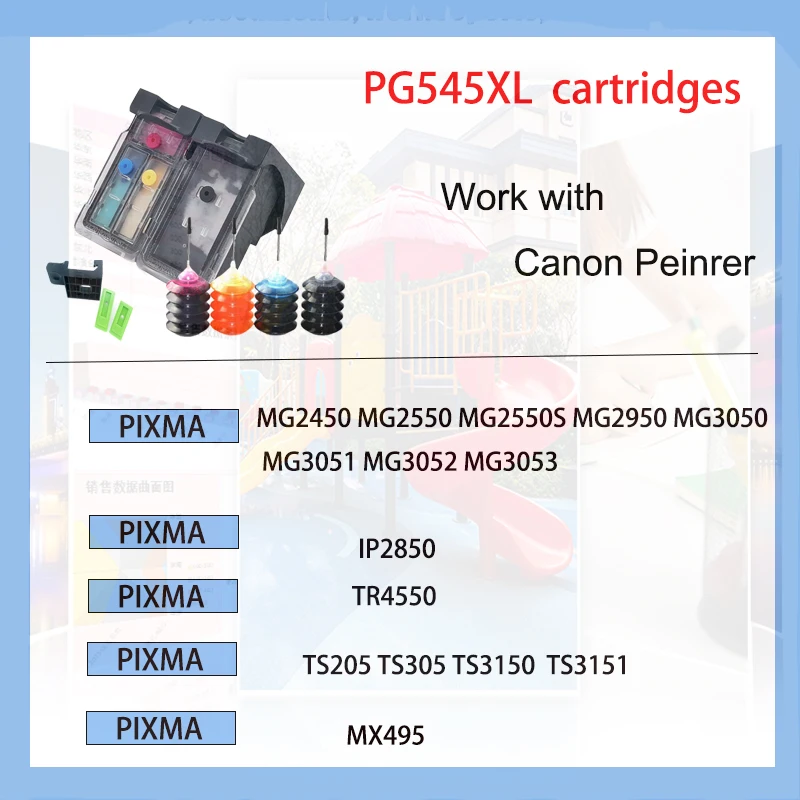 PG545 CL546 Compatible Refillable Ink Cartridge for Canon Pixma MG2950 MG2550 MG2500 MG3050 MG2450 MG3051 MX495 for canon g3100