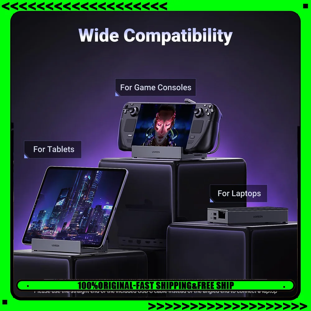 UGREEN 25869 9-in-1 Steam Deck Docking Station 4K 60Hz HDMI 10Gbps USB Gigabit Ethernet SD TF 100W PD for ROG Ally.