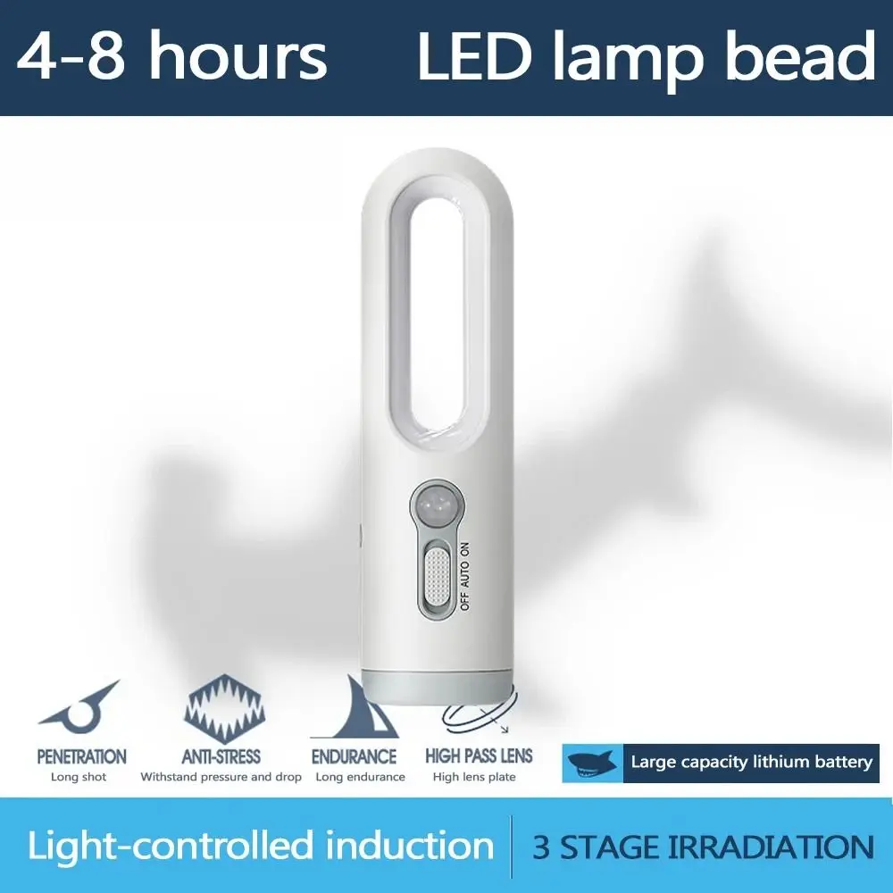 Lampada da comodino portatile 2 in 1 con sensore di movimento a luce LED ricaricabile, lanterna, lampada da comodino impermeabile ad alta luminosità per l'alimentazione del bambino