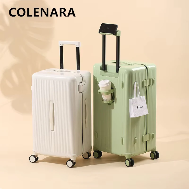 COLENARA High Quality Suitcase Women Boarding Box Men Trolley Case Large Capacity 20
