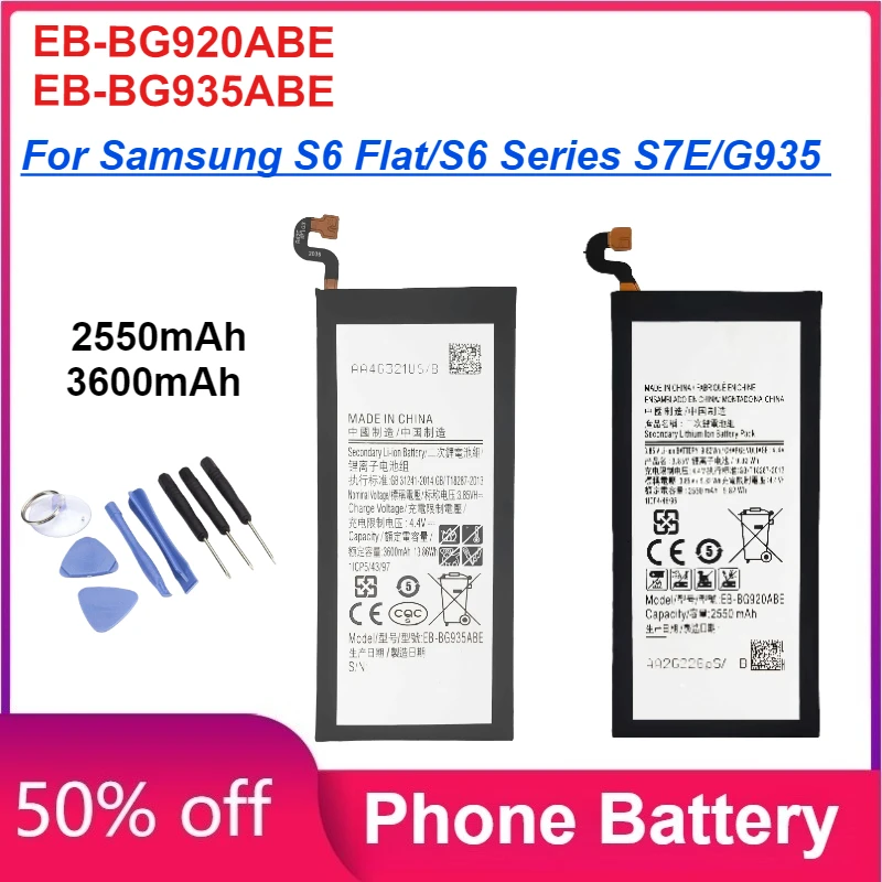 

EB-BG920ABE EB-BG935ABE 2550mAh 3600mAh Battery for Samsung S6 Flat/S6 Series S7E/G935 Phone Battery