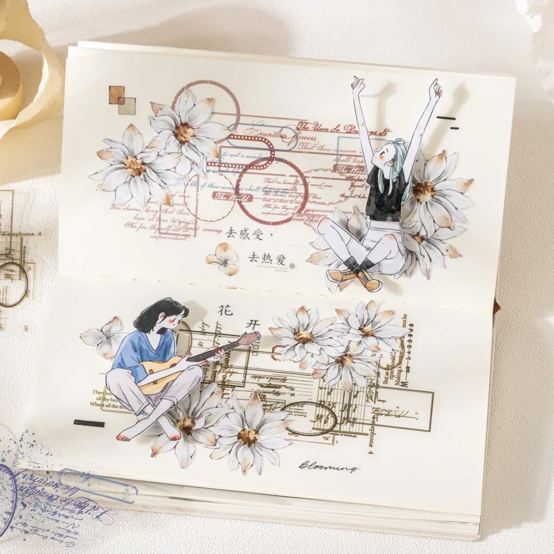 Card Lover 10 Pcs [Border Reverie Series] Border Collage  Stickers PET Sticker Paper Scrapbooking Material Scrapbook Kit