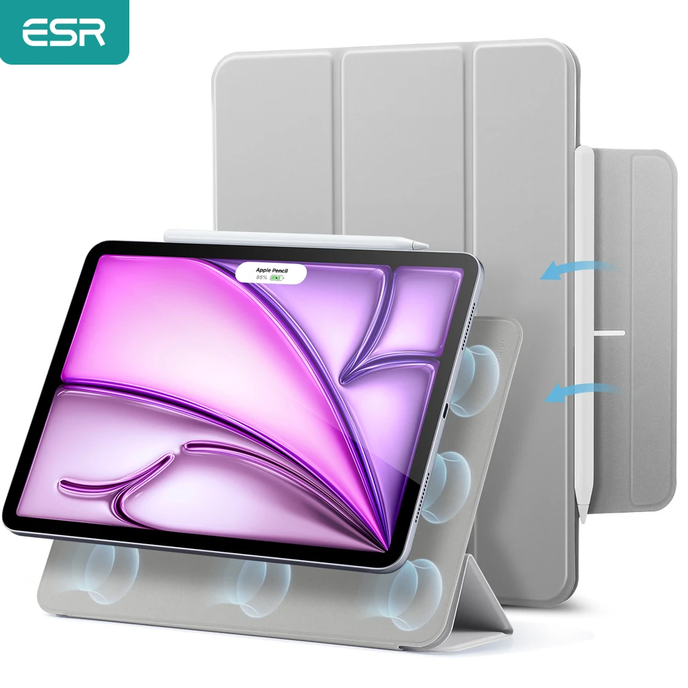 Étui ESR pour iPad Pro 11 pouces (M5/M4) avec support vertical, protection magnétique et porte-crayon pour iPad Pro 11 (2025/2024)
