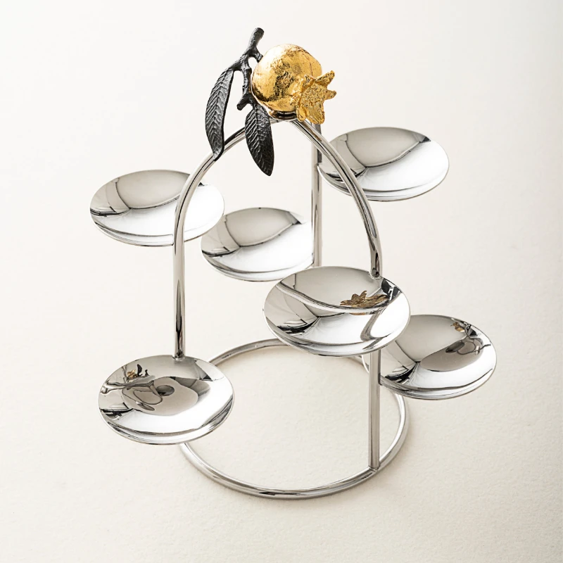 Stainless Steel Tiered Cake Stand Creative Dessert Holder Home Decor Fruit Tray Tabletop Display Rack for Party& Wedding Serving