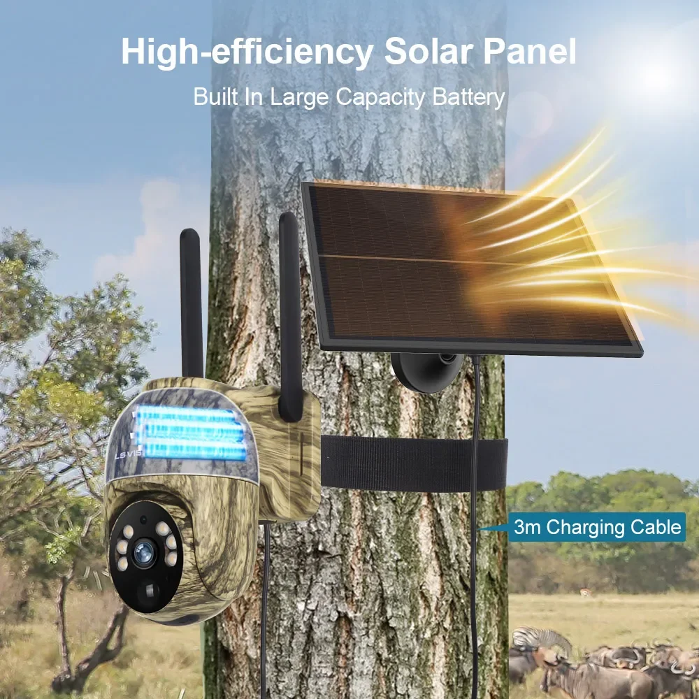 LS VISION 4MP Solar Wildlife Camera | 4G/WIFI Hunting cameras, 2K Night Vision, IP66 | Outdoor Animal Tracking Security Cam
