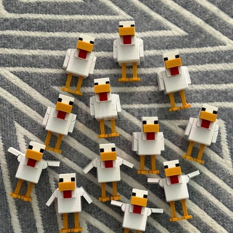 

New 3D Printing Chick MC Game Peripherals Desktop Ornaments Player Creative Collections Interactive Puzzle Game Model Toy Gift