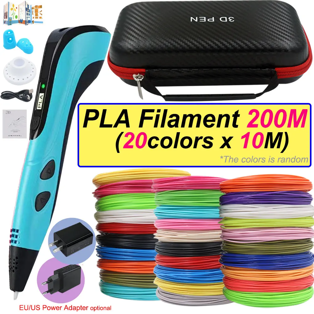 2025 3D Pen for Children 3D Printing Pen with LED Screen 200M PLA and Power Adapter and Suitcase Christmas Birthday Gift for Kid