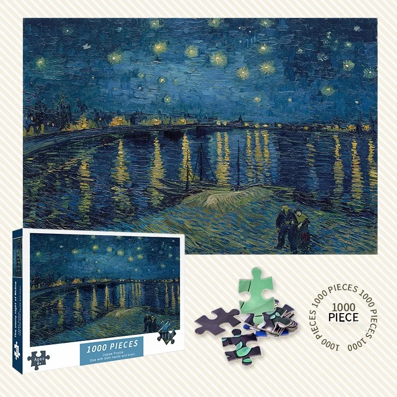 

1000pcs Paper Puzzle Rhone River 1000 Puzzle Pieces for Children Boys and Girls Anime Toys Adult Stress Relief High Difficulty