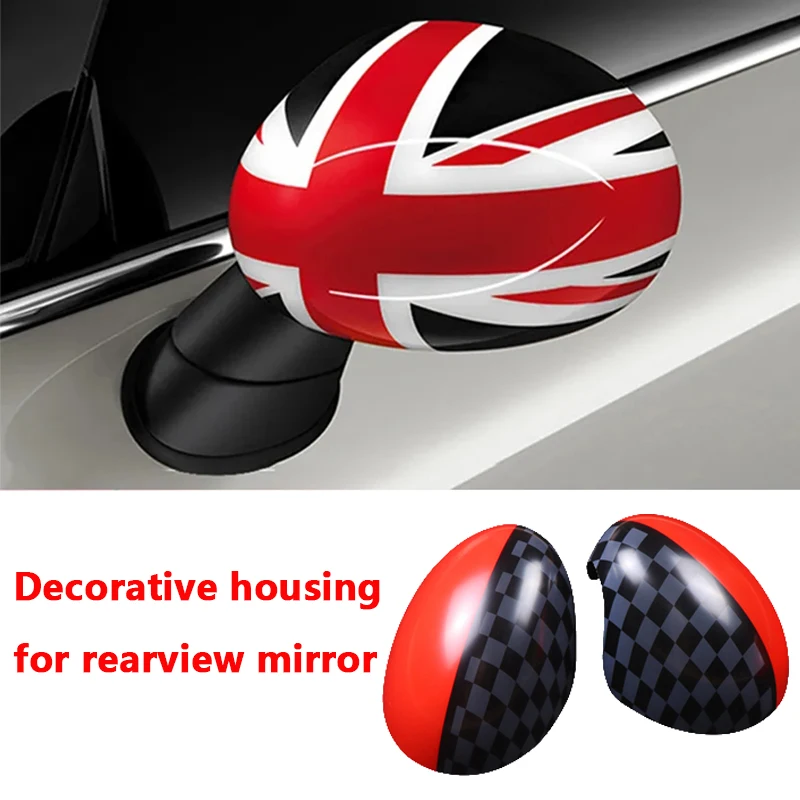 2Pcs/Set  Rear View Mirror Covers Sticker For Mini Cooper S Clubman R55 R56 R57 R58 R59 R61 Paceman R60 Countryman