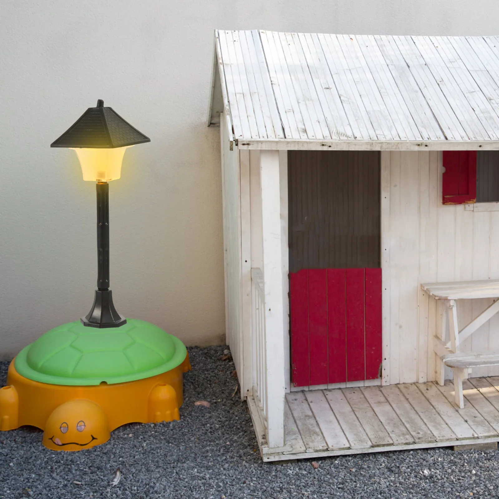 2Pcs LED Street Light Miniature Simulation Lamp Post Landscape Decoration Miniature Scene Lamp Mini Decor Plastic Post