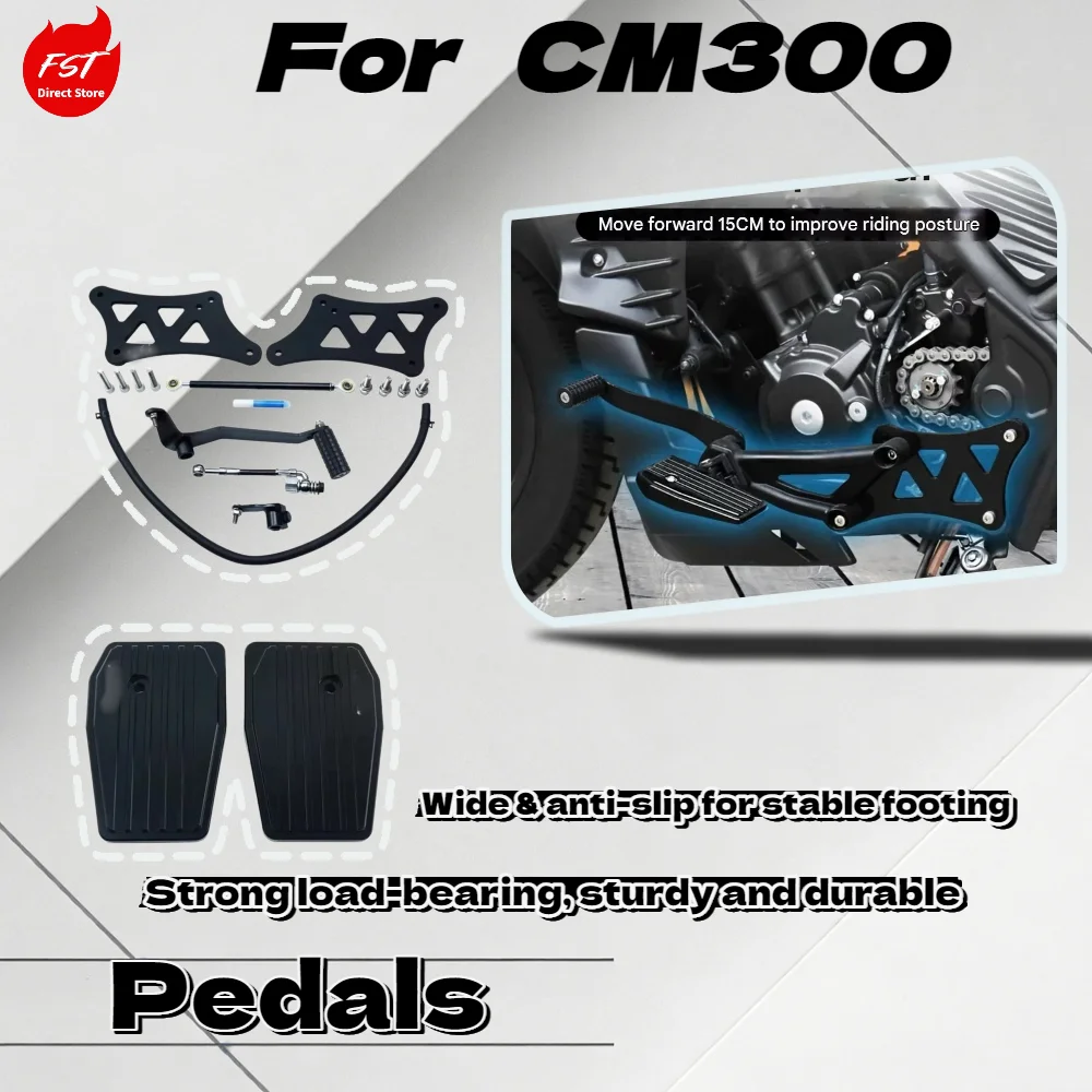 

For CM300 Rebel Forward Foot Pegs Extended Wide Footrest Motorcycle Modified Parts