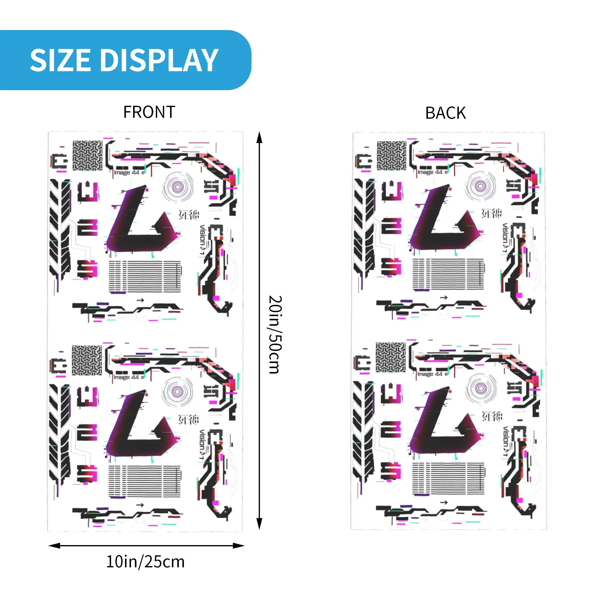 Custom Cyberpunk Techwear  Bandana Neck Gaiter Windproof Face Scarf Cover Women Men Glitch Circuit Board Headband Tube Balaclava