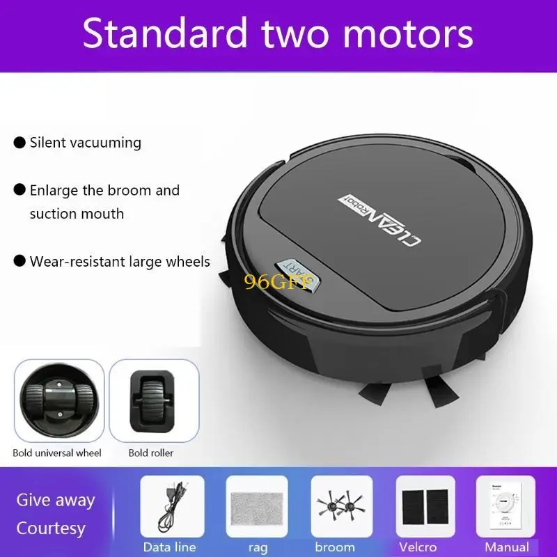 96GF Wireless Auto Robotic Vacuums Sweeping Vaccuming Mopping Wet/Dry Use Low Noise