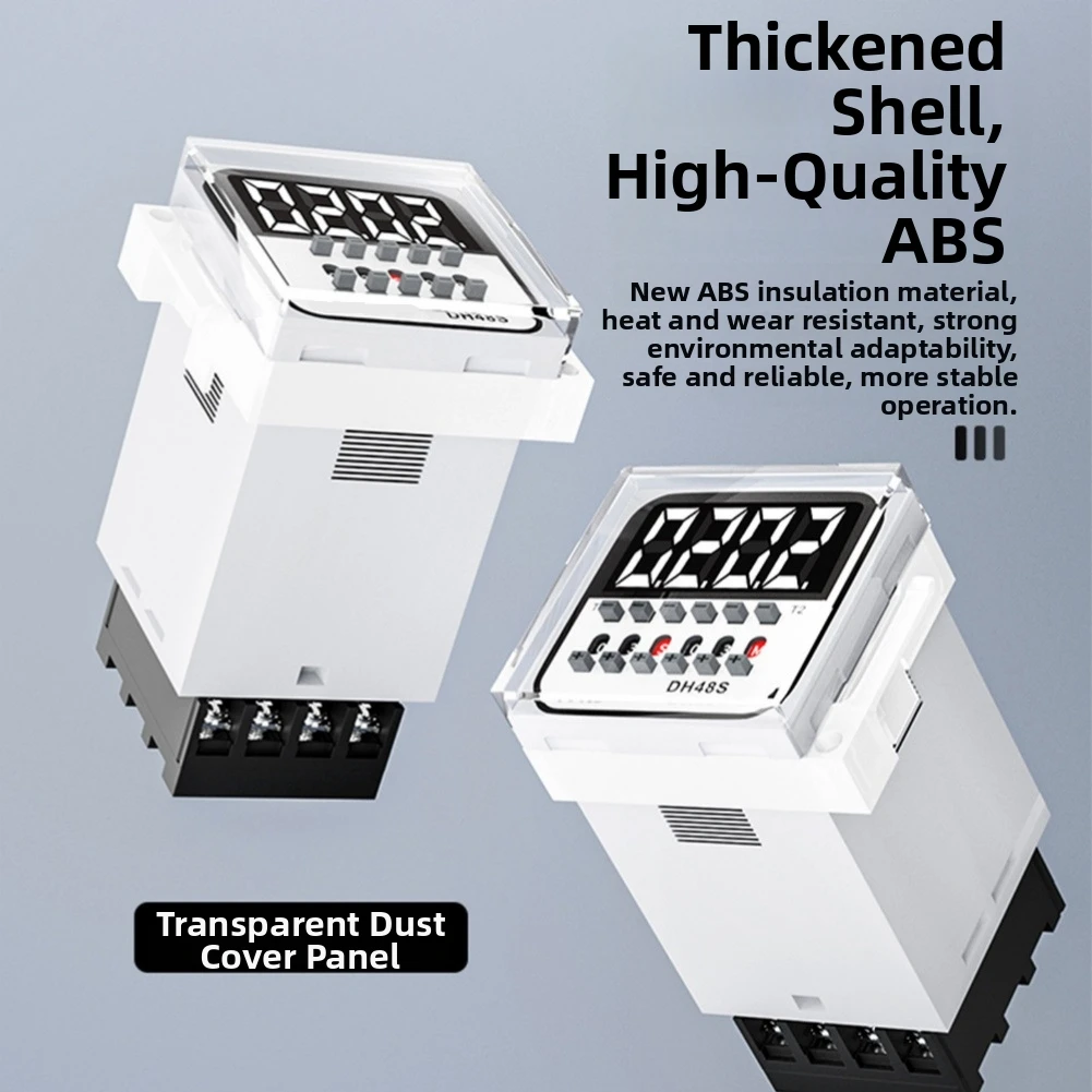 Digital Timer Relay 0.01s-99h Infinite Cycle Delay Control, Power Outage Memory & LED Display For Industrial