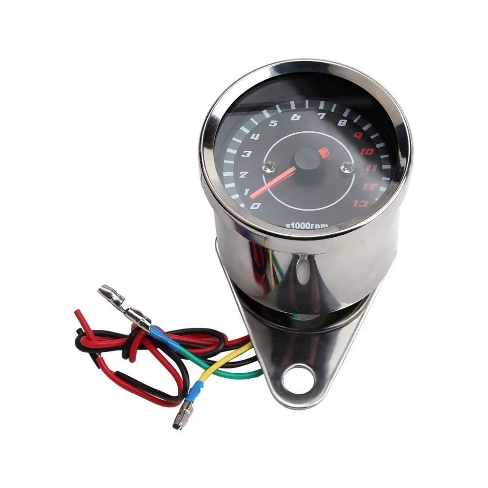 Universal LED Backlight Motorcycle Tachometer 1000 RPM Electronic Display Electronic Tach Meter 12V LED Tacho Gauge Motorcycle