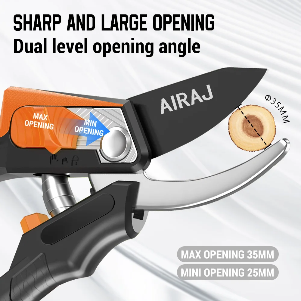 مقصات تقليم AIRAJ فئة كاملة، تعديل متعدد العتاد، فتحة كبيرة، ماكينة تشذيب يدوية حادة للغاية، مقصات حديقة احترافية