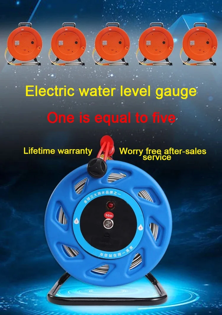 Оригинальный новый указатель уровня воды, стальная линейка для подземной воды, измерение уровня воды в скважине, 20-метровый указатель уровня воды