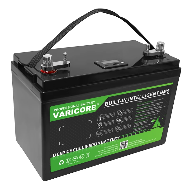 VariCore 12,8 V 100AH LiFePO4 batería 12v 4s fosfato de hierro y litio para carrito de Golf inversor baterías de encendedor de coche