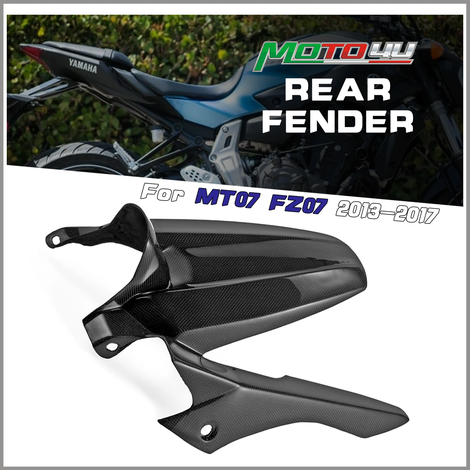 For YAMAHA MT-07 MT07 MT 07 FZ-07 2013 2014 2015 2016 2017 Real Carbon Fiber Rear Fender Mudguard Hugger Motorcycle Modification