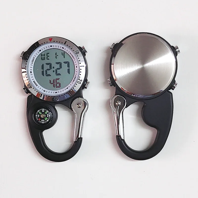 High Quality Digital Mountaineering Watch Outdoor Sports Electronic Carabiner Watch Multifunctional Backpack Waist Hanging Clock