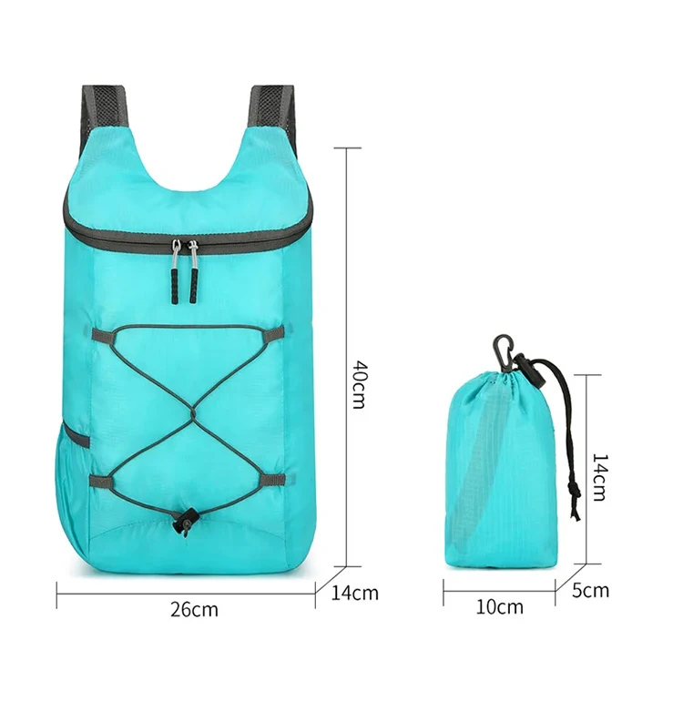 Neuer Unisex-Rucksack, leicht, faltbar, mehrfarbig, Outdoor-Rucksack, Frühlingsmode, Mini-Einkaufstasche – Detail 2