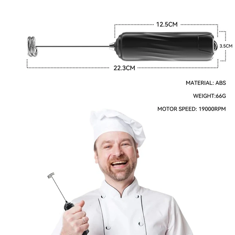 Handheld Electric Milk Frother Mini Foam Maker Drink Mixer Whisk Beater For Coffee Latte Matcha Durable Easy To Use