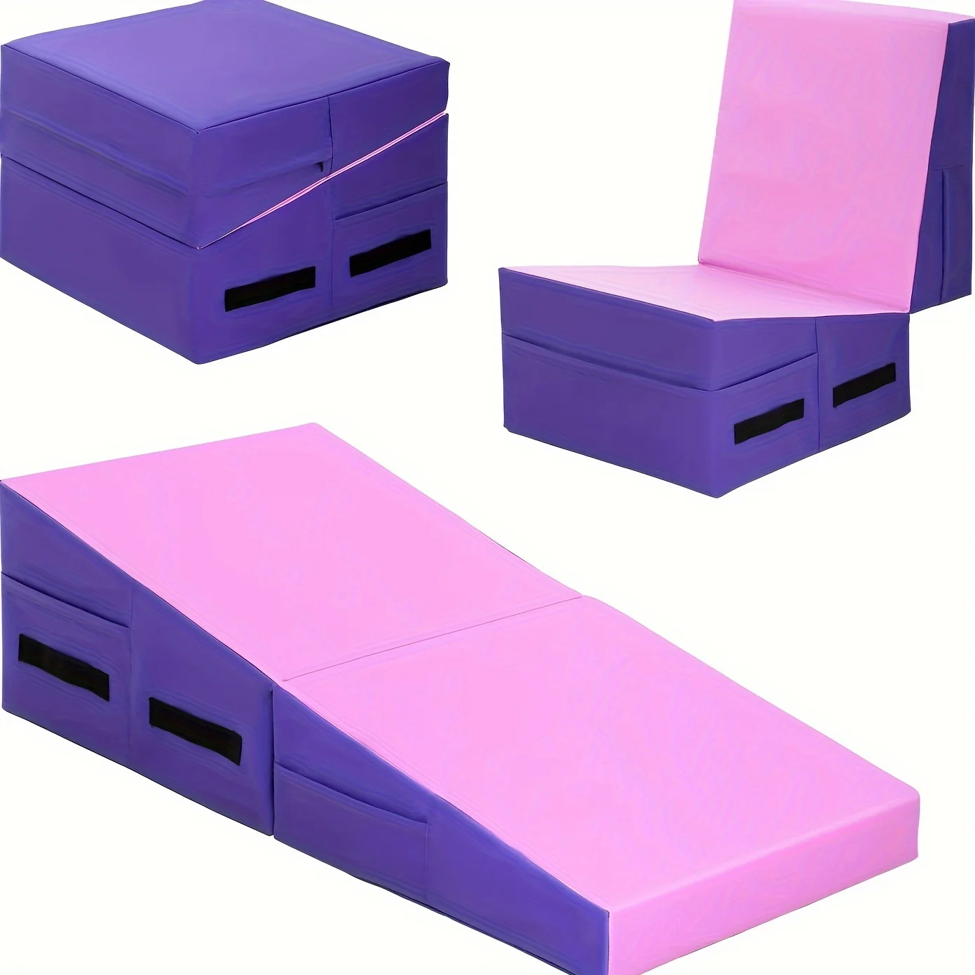 Benutzerdefinierte faltbare Gymnastik Tumble Tilt Schaum Dreieck Kissen Keil Rampe Bodenmatte Fitnessraum