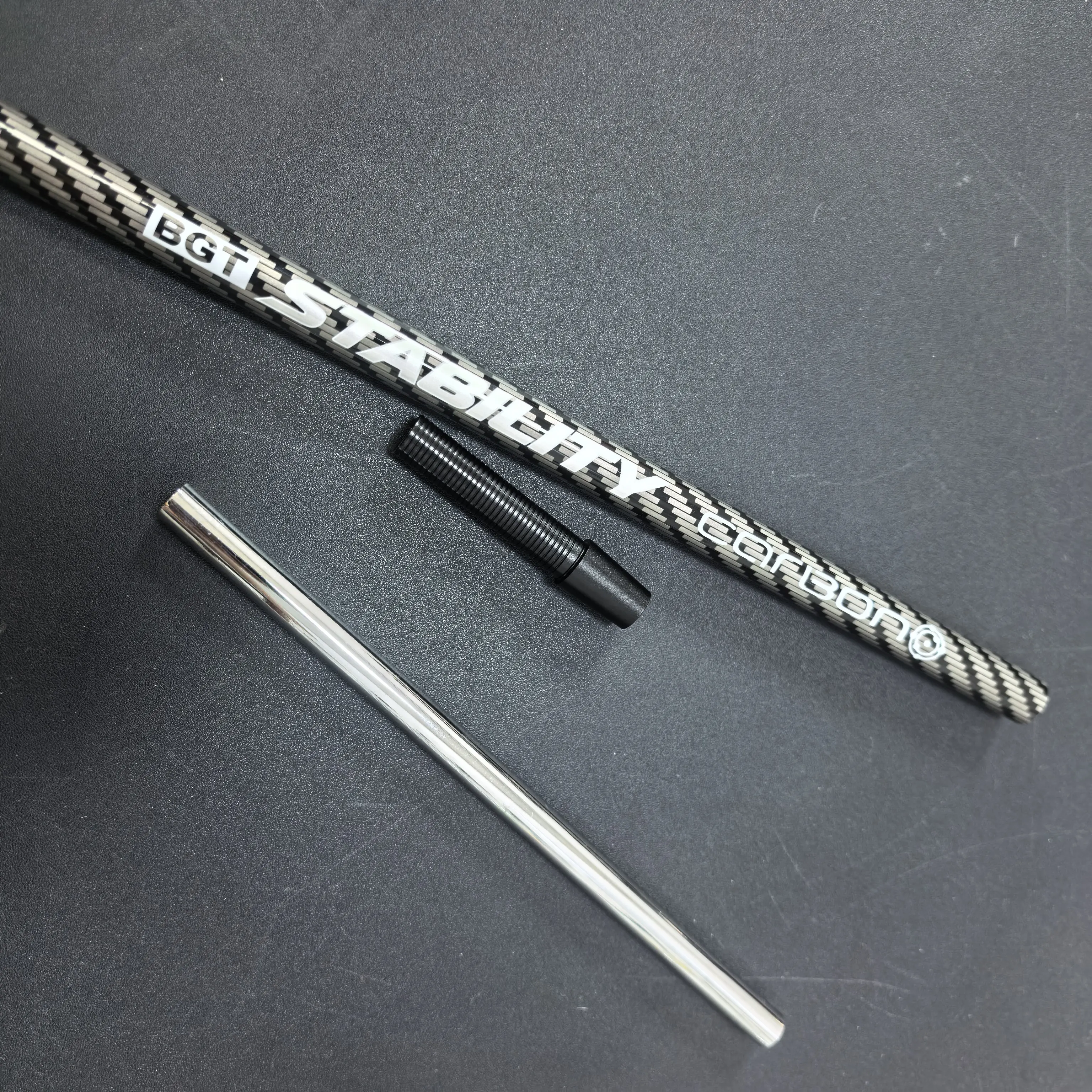 Golf-Putter-Schaft, STABILITY Edelstahl- & Carbonfaser-Schaft, 37,5 Zoll/95,3 cm Weiß & Schwarz Golfschläger-Schaft – Detail 4