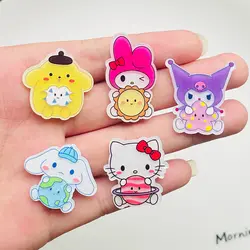 10Pcs New Acrylic Kawaii Cute Cartoon animal planet Sticker  Series Clip Book DIY Fashion Hairpin Decoration Crafts