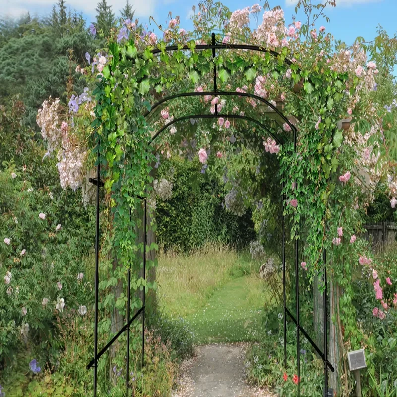 Tall Garden Arch Trellis for Climbing Plants, 87in Tall Metal Plant Support Trellis Archway for Climbing Vine Vegetable/Fruit