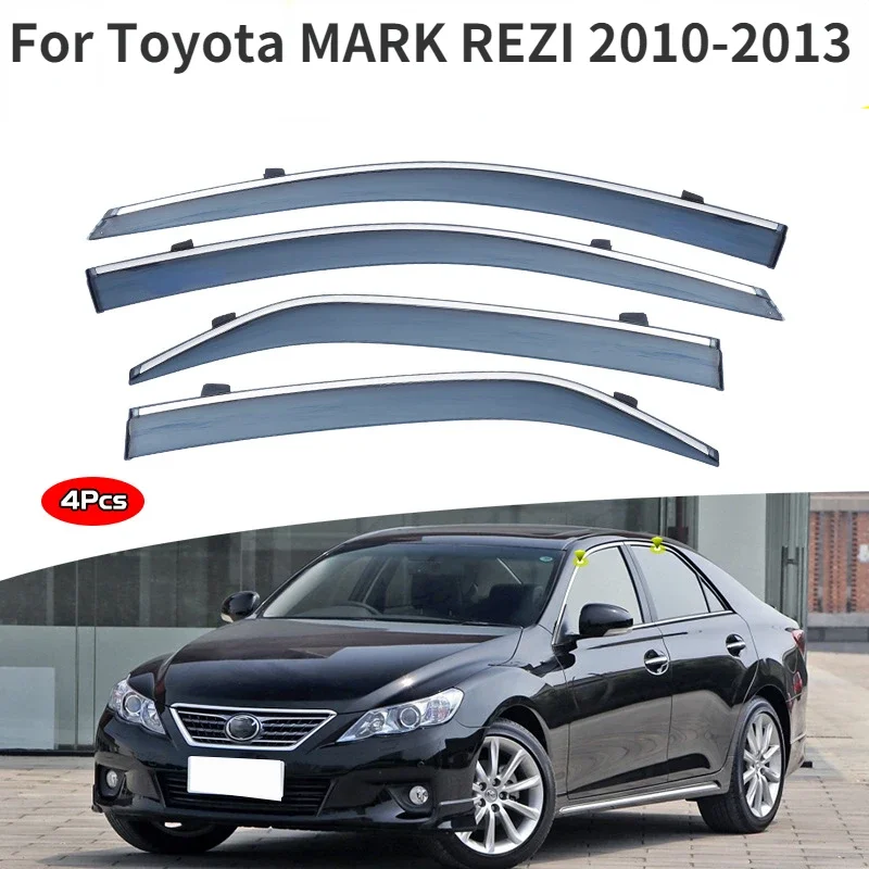 For Toyota MARK X REZI 2010 2011 2012 2013 Accessories Outer Trim Chrome Window Roof Sun Rain Shade Vent Visor Spoiler Wing