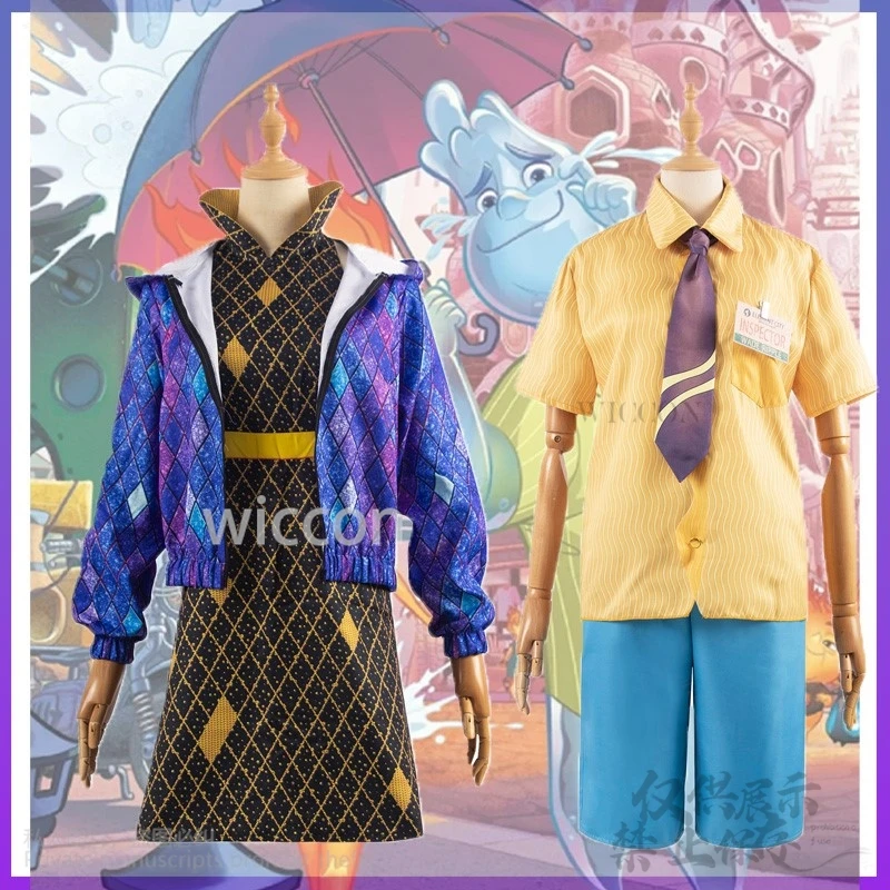 Anime Elementell Cosplay Costume pour enfants, Ember, Lumen, Wade, Ripple, Furry, Girls, Boys, Halloween, Christmas, Imbibé, Personnalisé