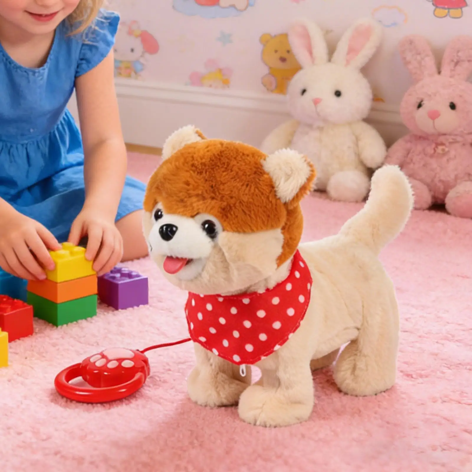 Interaktywna elektroniczna pluszowa zabawka - elektryczny pluszowy pies, kiwający się ogonem, śpiewający, zwierzę towarzyszące dla dzieci, chłopców i dziewcząt.