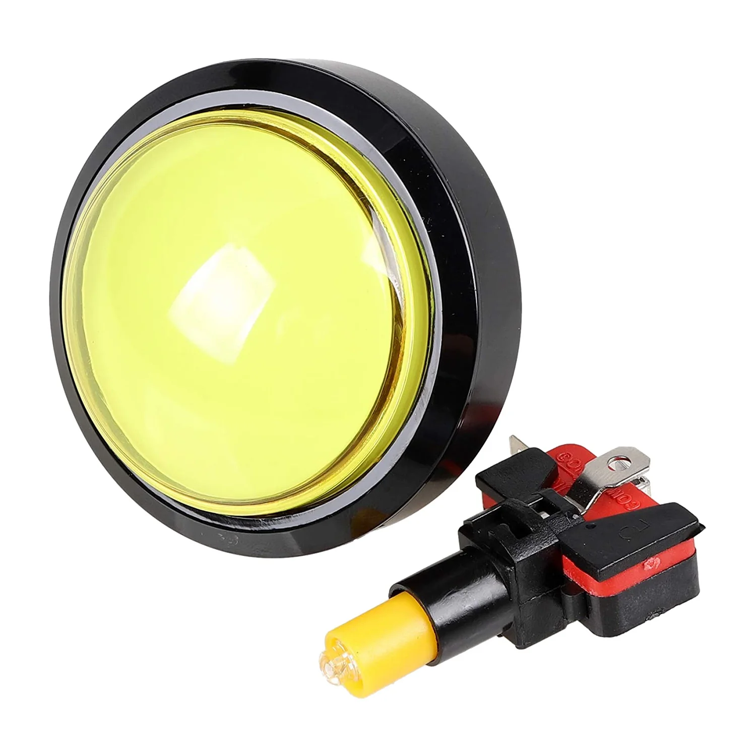 5X tombol Arcade 60mm Dome 2.36 inci tombol tekan LED dengan micro-switch untuk mesin Arcade konsol Video game