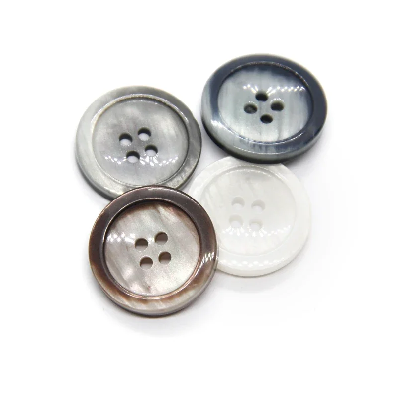 15mm 20mm Light White Women Suit Coat Resin Buttons For Garment Decorative Handmade DIY Crafts Sewing Accessories Wholesale