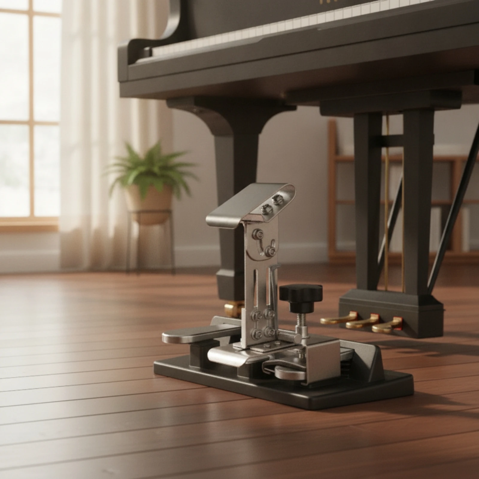 Piano Pedal Extender with Adjustment Knob Compact Piano Auxiliary Pedal Metal Easy to Install for Children, Home Lessons