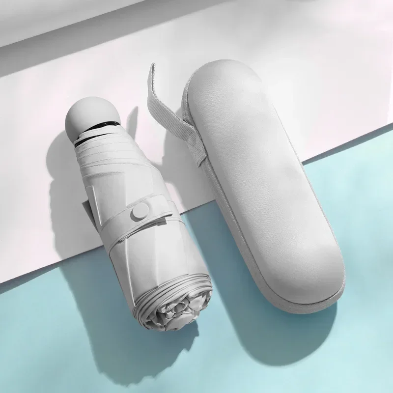 

Прочный мини-зонт от солнца с пятью сложениями, восьмиспицевый, с защитой от УФ-лучей, свежий карманный зонт, портативный, для дождя и солнца, женский