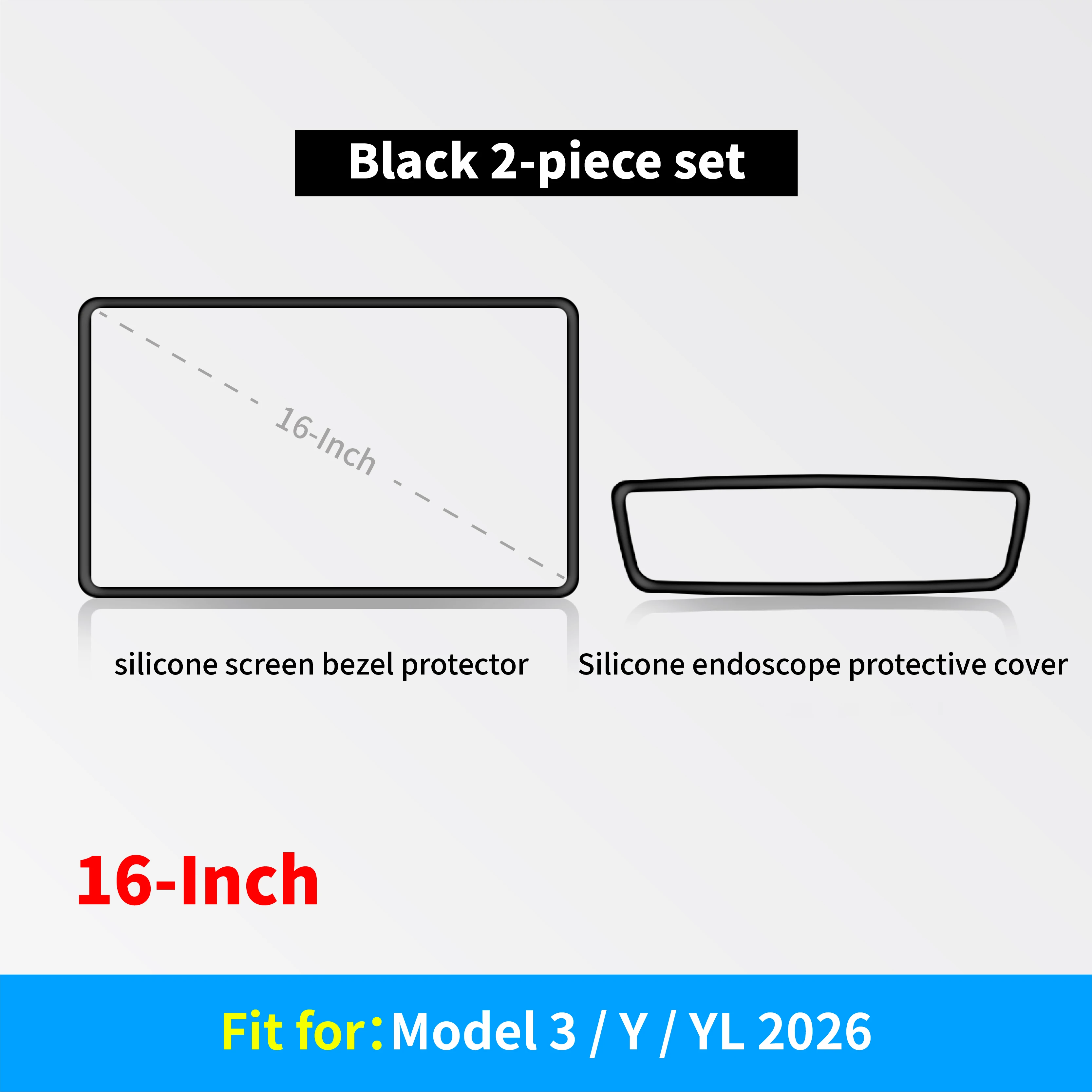 Silicone Screen Bezel Protector for Tesla Model 3/Y